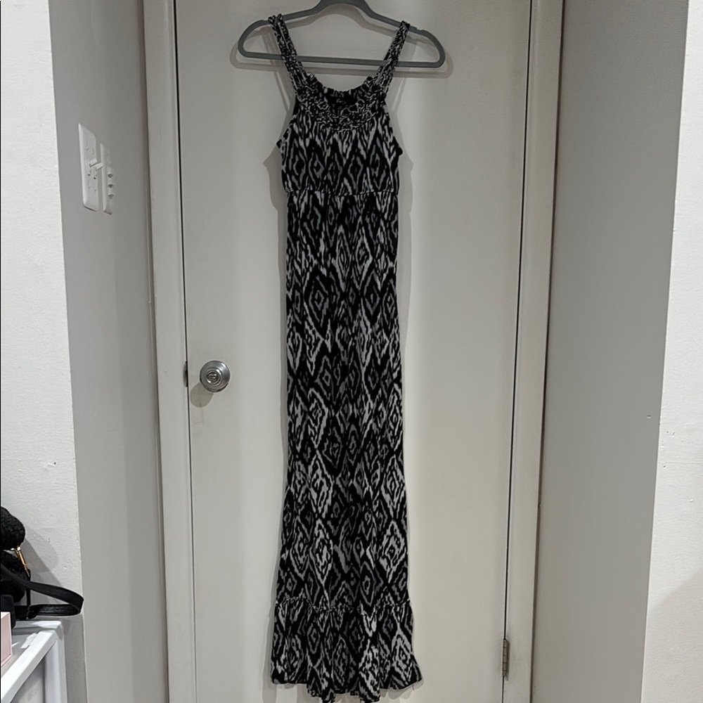 Black and White Patterned Maxi Dress